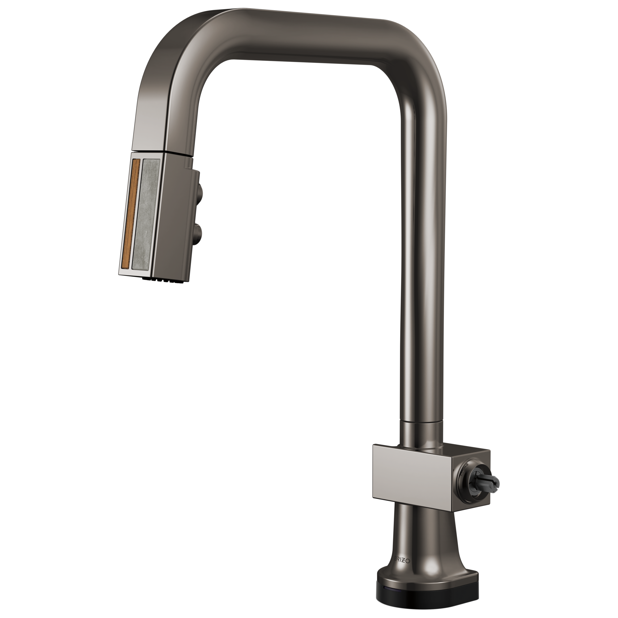 Brizo Frank Lloyd Wright SmartTouch Pull-Down Kitchen Faucet with Square Spout and Wood/Concrete Wand - Less Handle