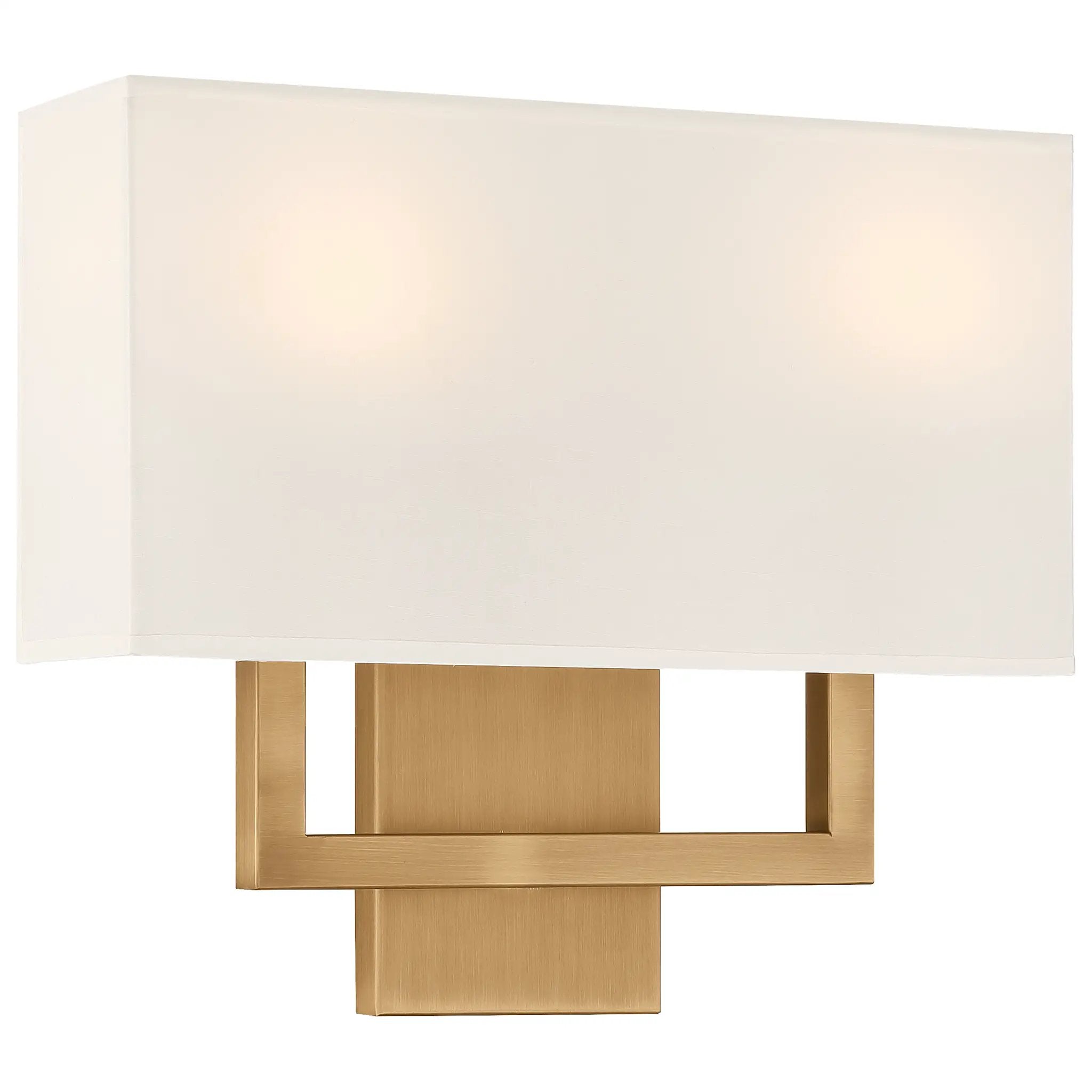 antique brushed brass 2 light led wall sconce