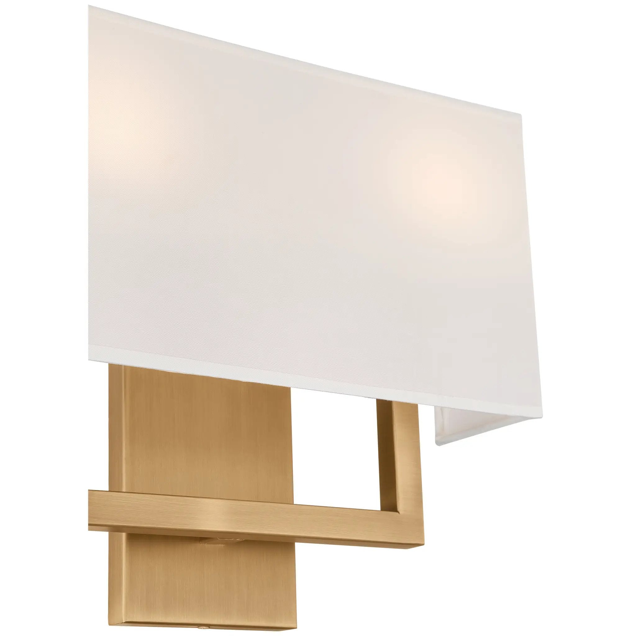 antique brushed brass 2 light led wall sconce
