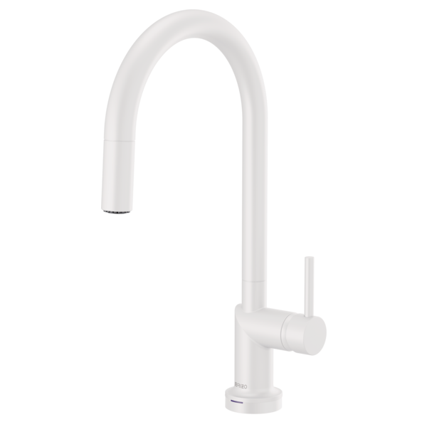 matte white pull-down faucet