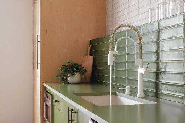 matte white kitchen faucet 