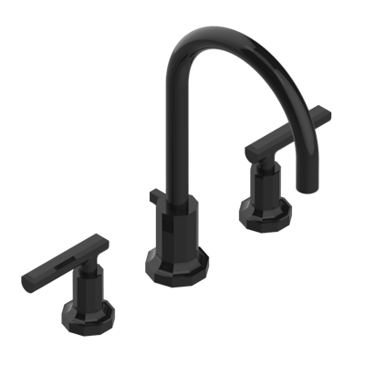 THG Paris Les Ondes with Lever Handles Widespread Lavatory Set with Drain