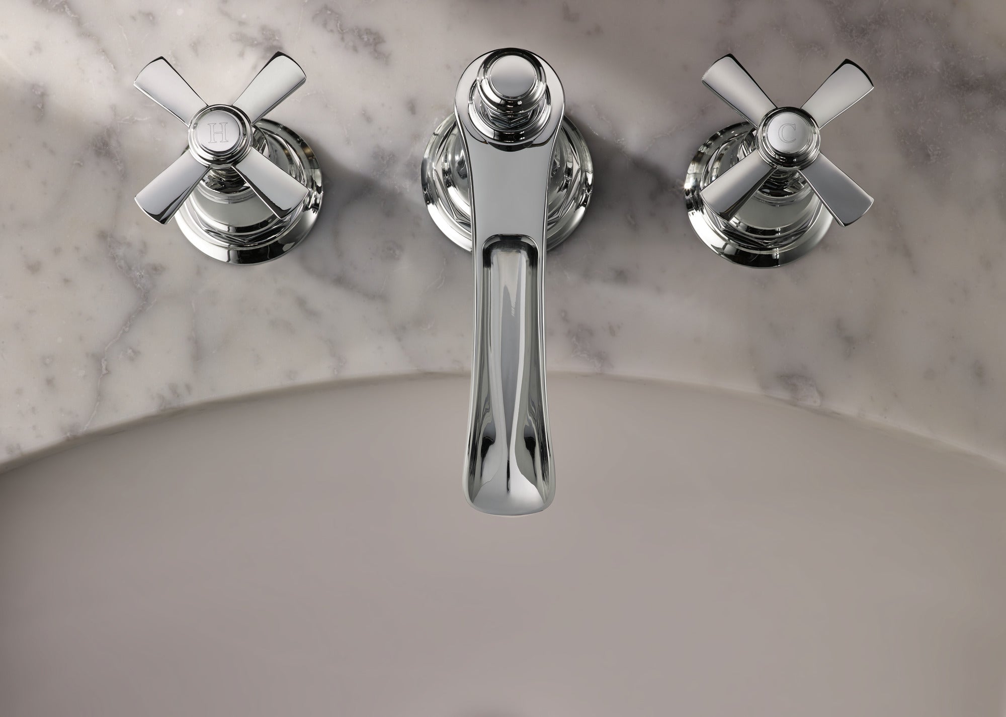 chrome lavatory faucet