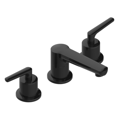 THG Paris System Smooth Metal with Lever Handles Widespread Lavatory Set with Drain