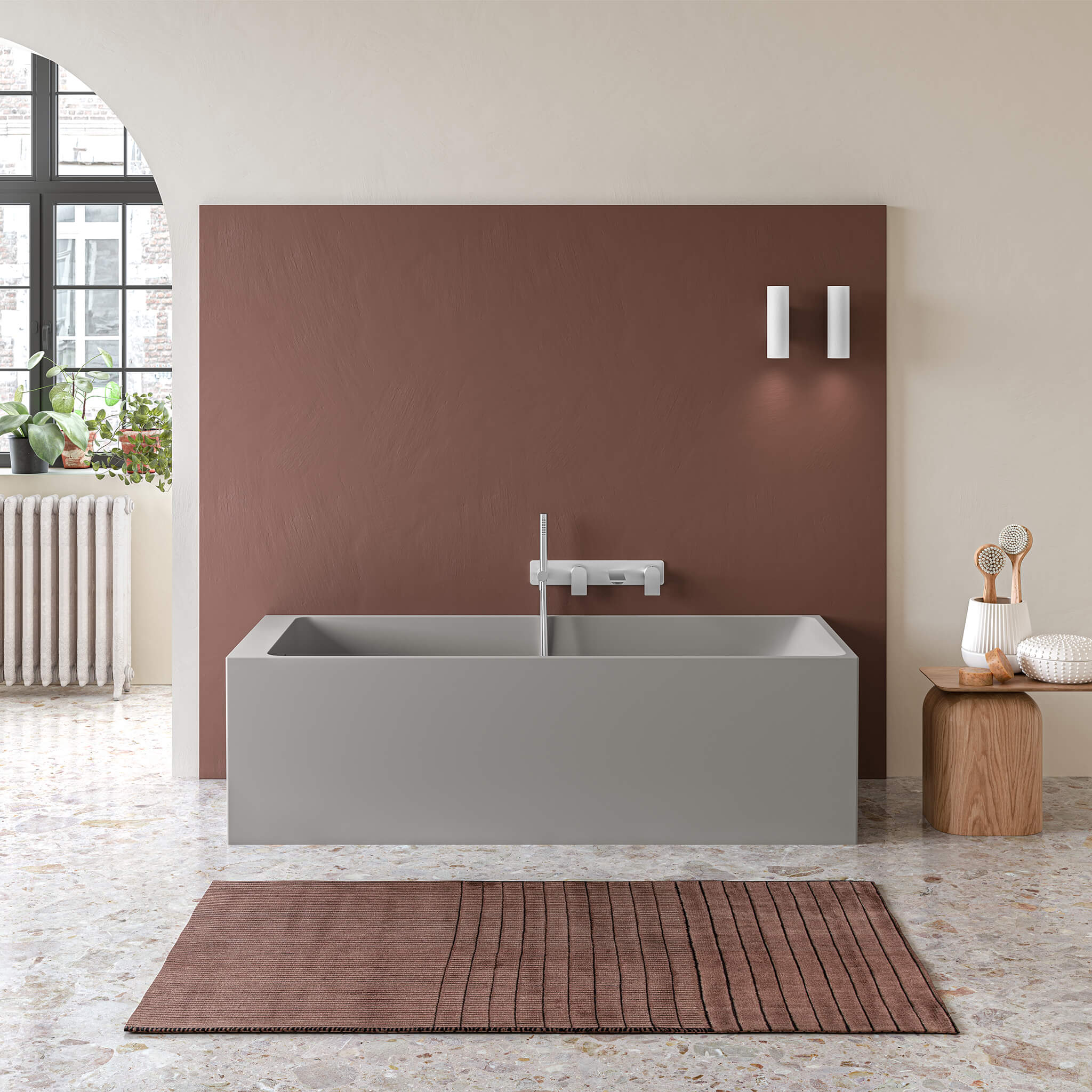 grey matte interior/ grey matte exterior bathtub