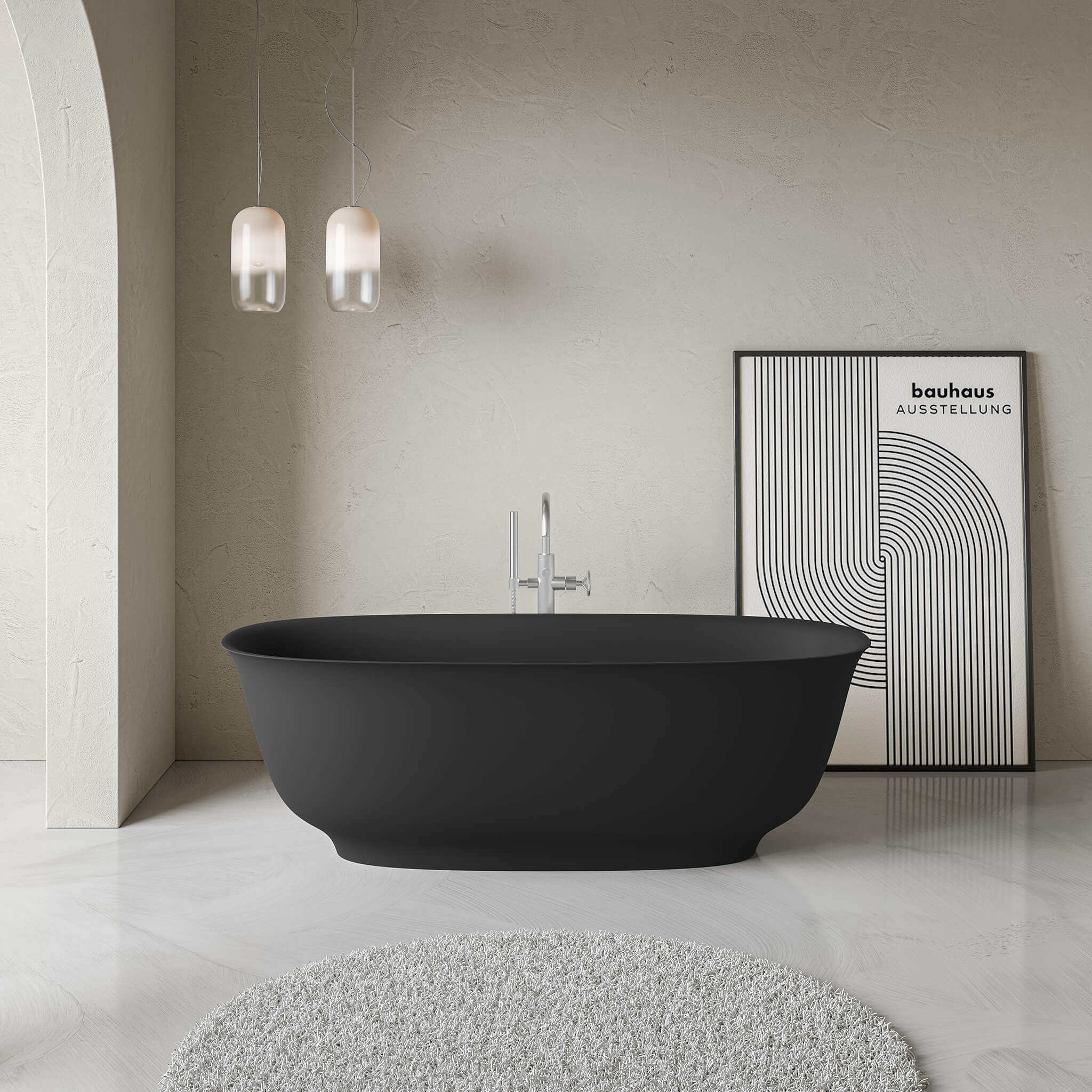 black matte interior / black matte exterior bathtub
