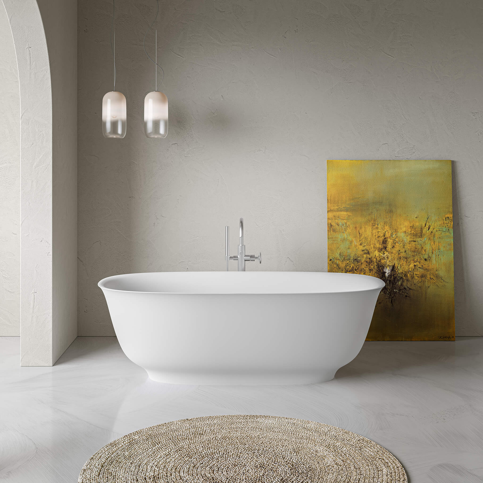 white matte bathtub