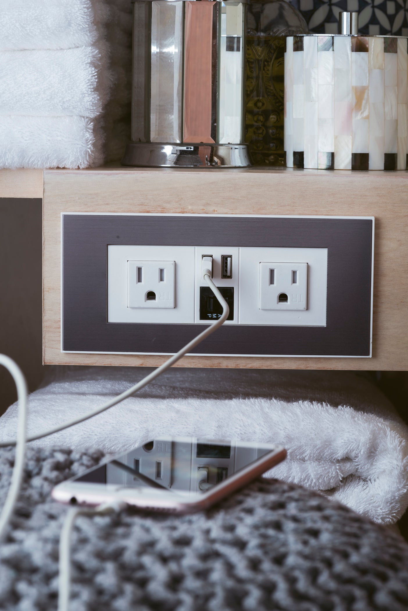 mid-century walnut vanity