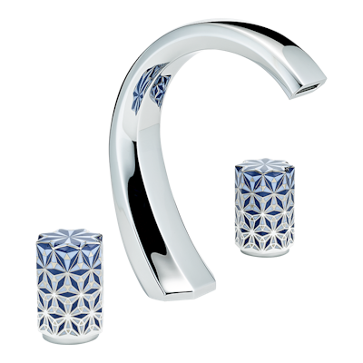 THG Paris U2L-151/US Nihal Blue Porcelain Widespread Lavatory Set with ...