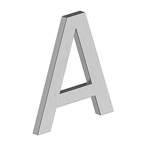 Deltana 4" Letter A, E Series with Risers, Stainless Steel