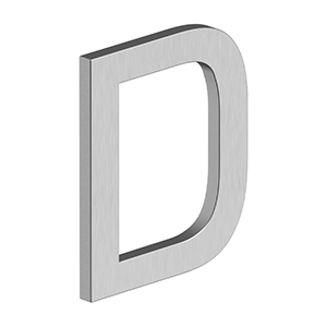 Deltana 4" Letter D, E Series with Risers, Stainless Steel