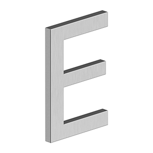 Deltana 4" Letter E, E Series with Risers, Stainless Steel