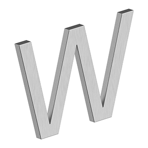 Deltana 4" Letter W, E Series with Risers, Stainless Steel