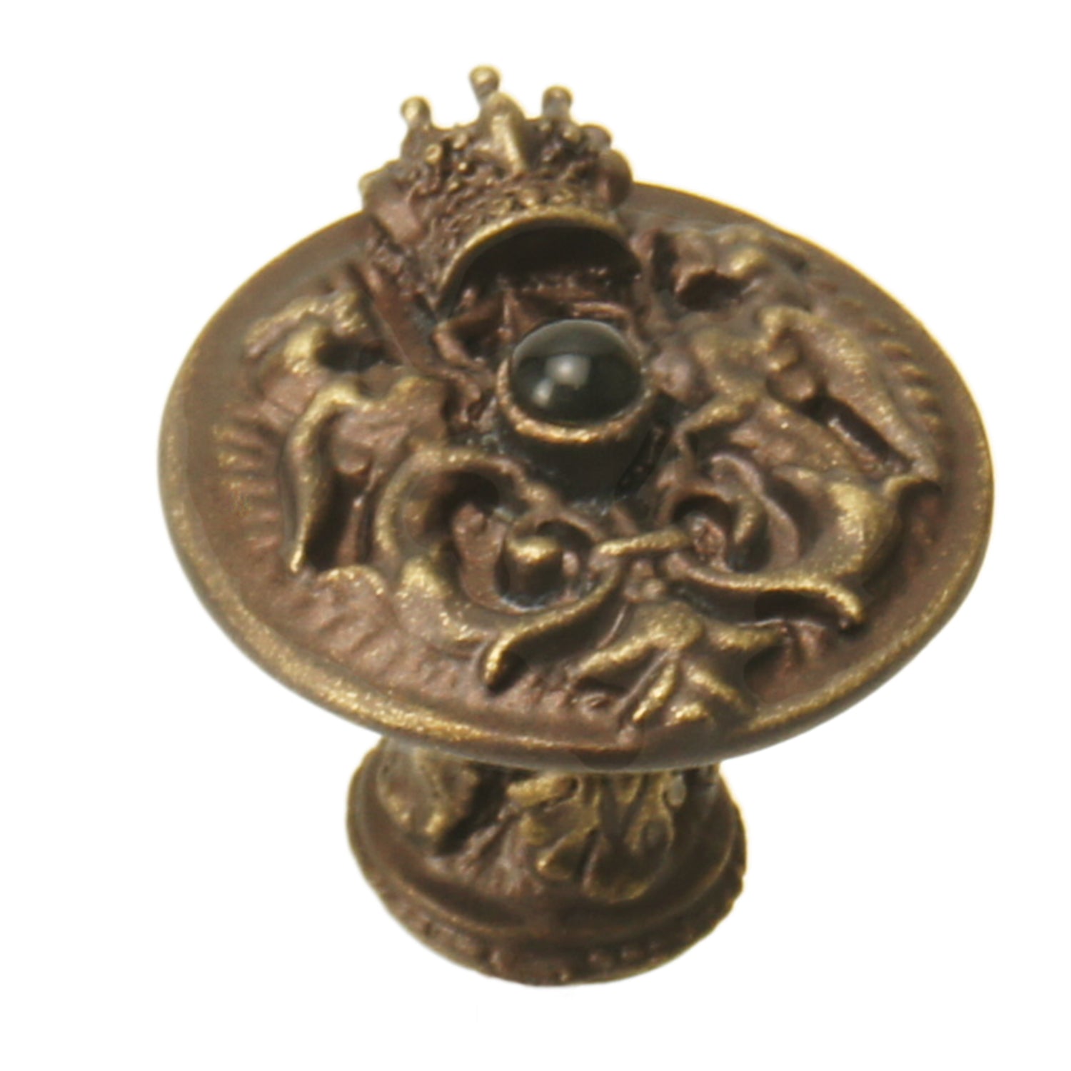 Carpe Diem King George Shield Knob with Onyx Stone