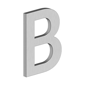 Deltana 4" Letter B, B Series with Risers, Stainless Steel