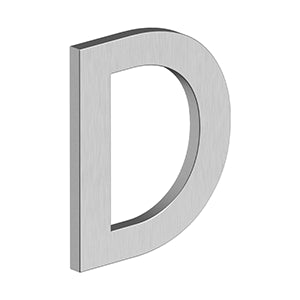Deltana 4" Letter D, B Series with Risers, Stainless Steel