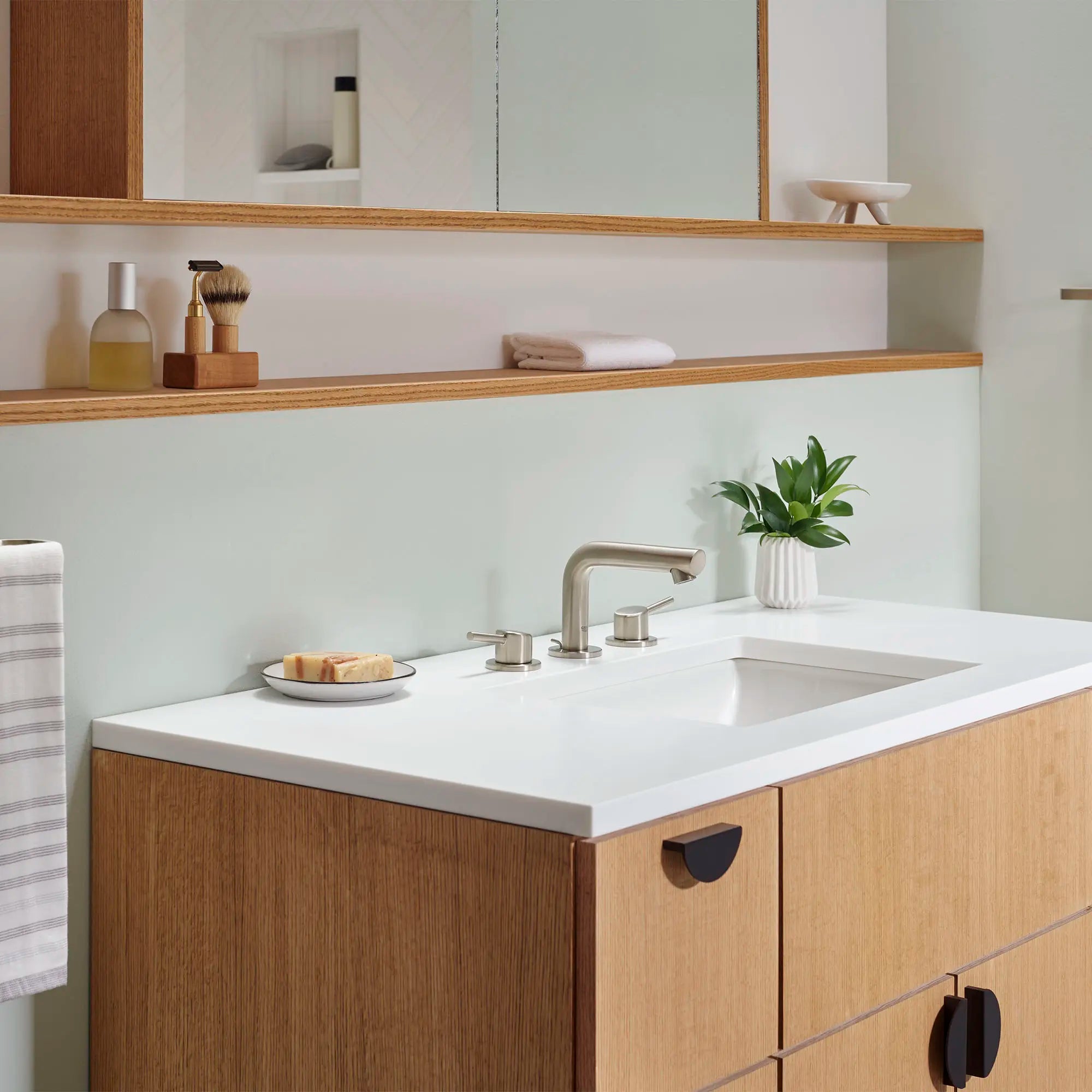 brushed nickel towel ring