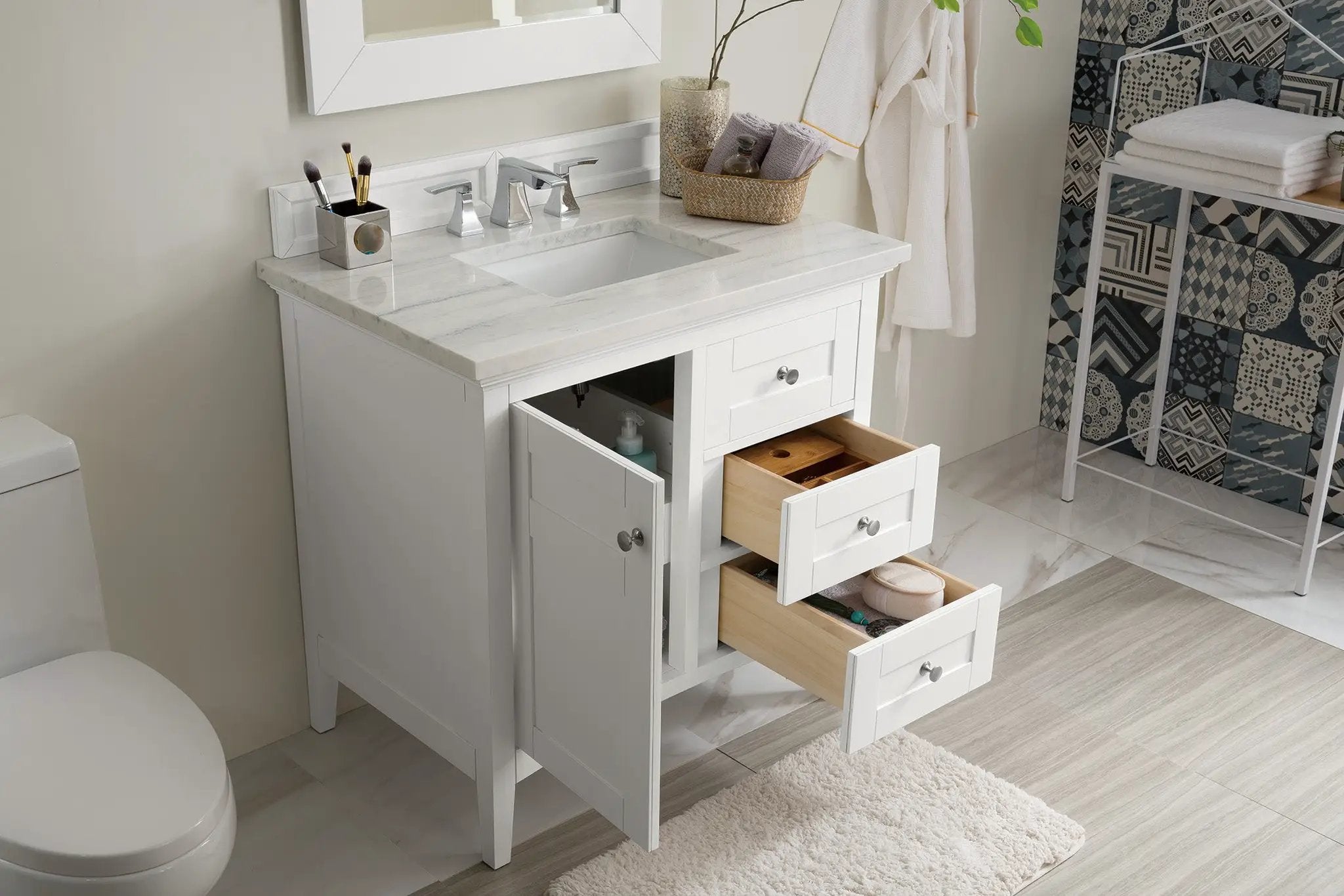 bright white vanity