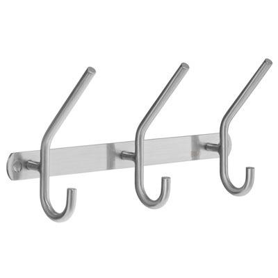 brushed stainless steel hat and coat rack