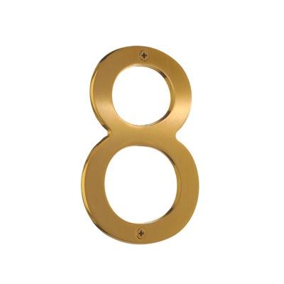 brushed brass house number