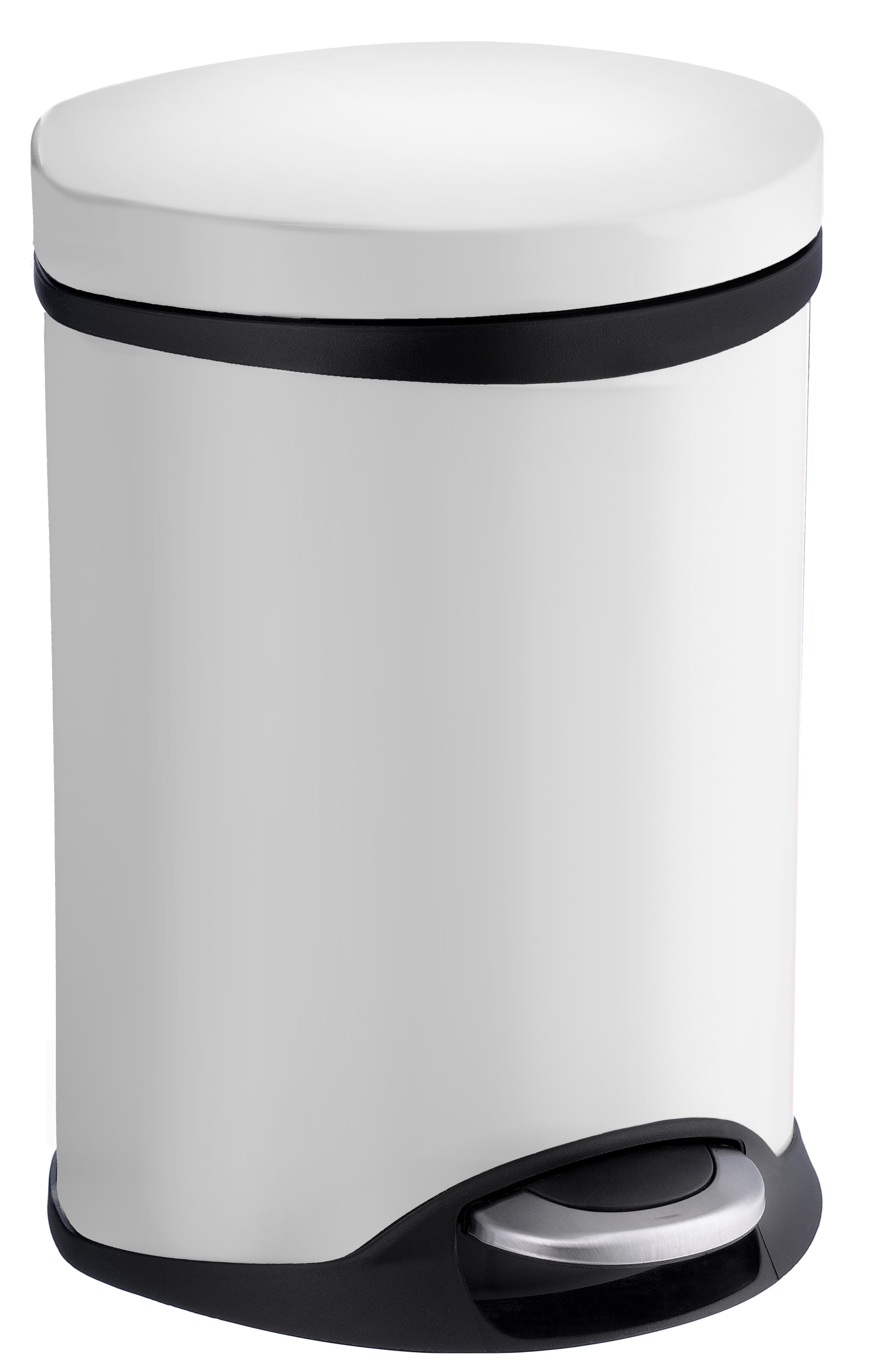 white lacquered stainless steel pedal bin