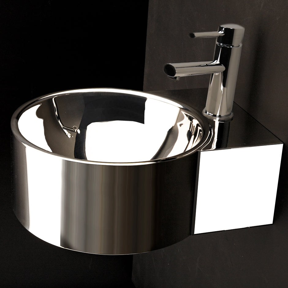 polished stainless steel sink