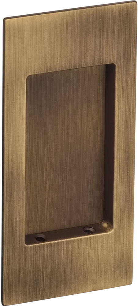 Omnia Solid Brass Modern Rectangular Flush Cup Pokcet Door Set
