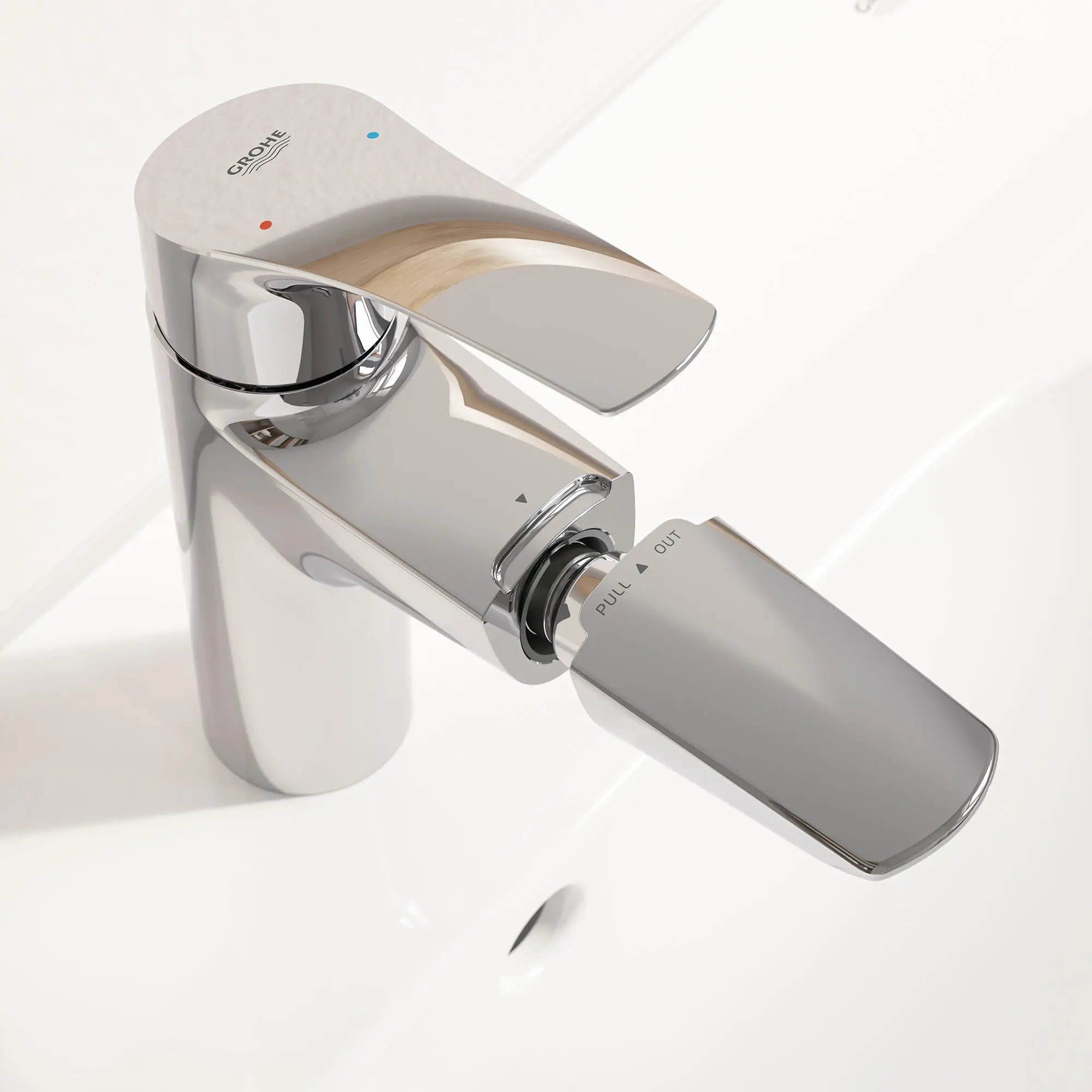 chrome bathroom faucet