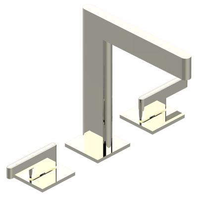 THG Paris Icon-X Metal Inlay with Lever Handles Widespread Lavatory Set with Drain