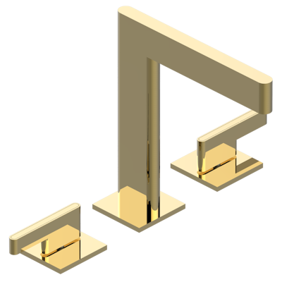 THG Paris Icon-X Metal Inlay with Lever Handles Widespread Lavatory Set with Drain