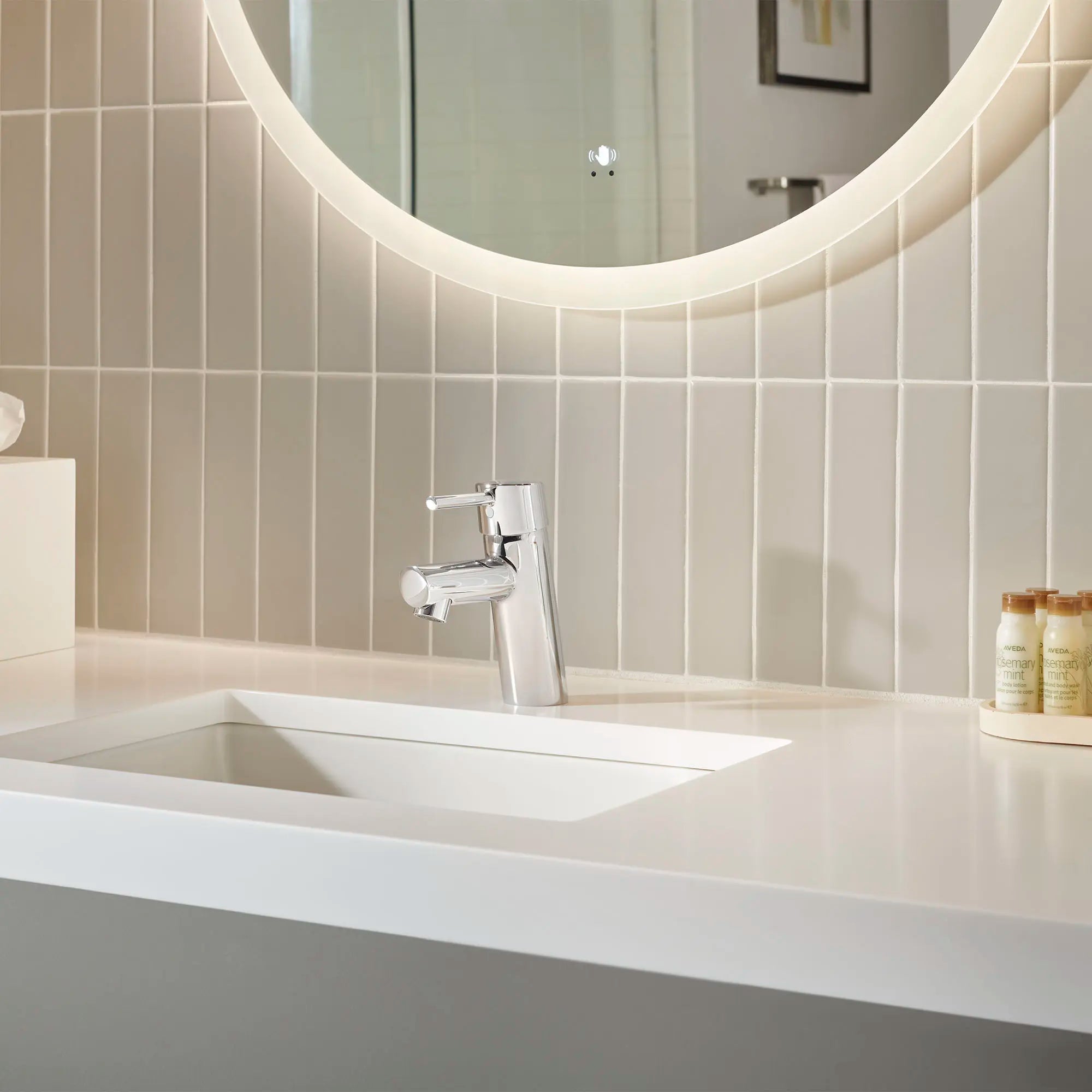 chrome bathroom faucet