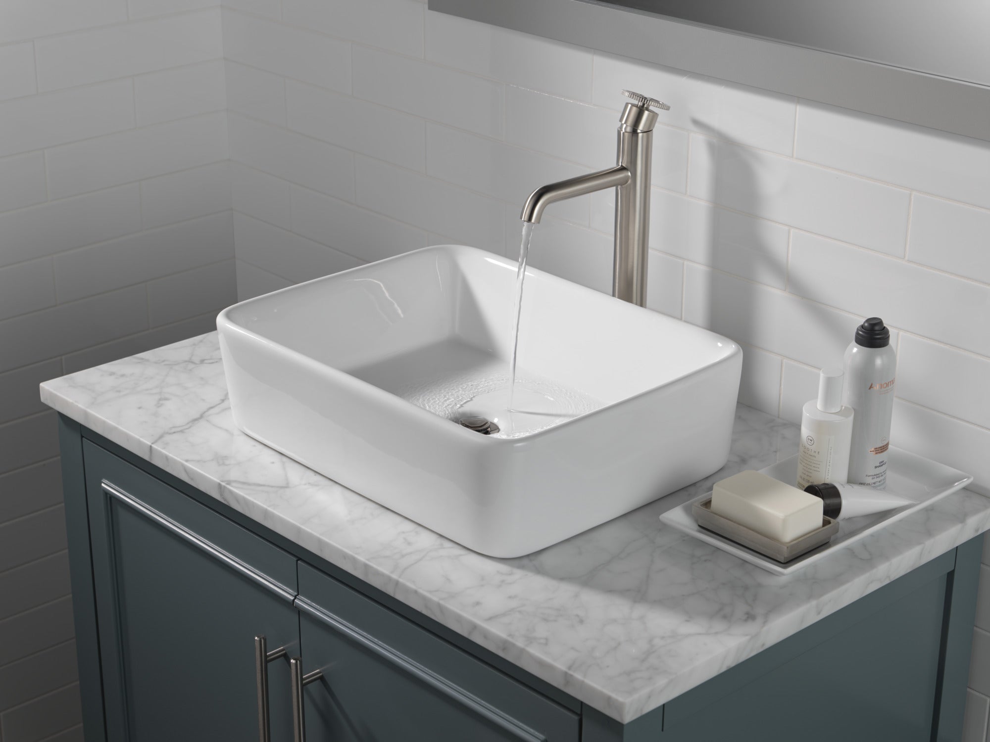 stainless bathroom faucet