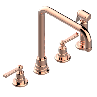 THG Paris Saint-Germain with Lever Handles Three Hole Kitchen Faucet with Side Spray