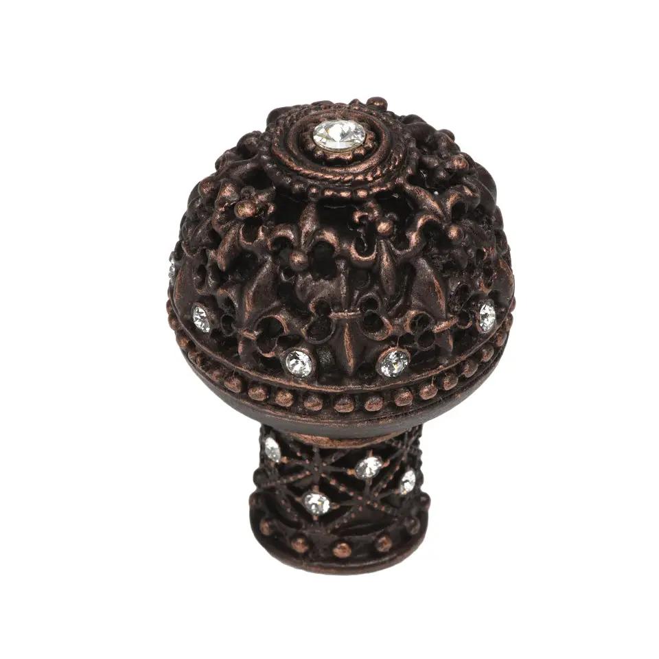 Carpe Diem Versailles Large Round Knob Fleur De Lys Open Basket - Decorated with Swarovski Crystals by Carpe Diem