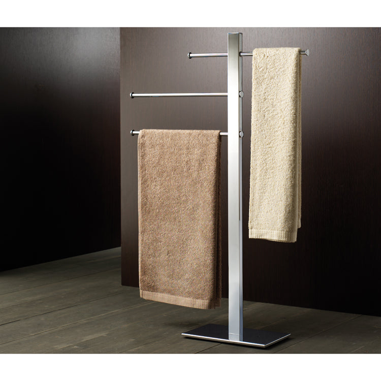 polished chrome towel stand