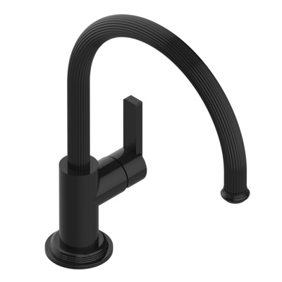 THG Paris Grand Central Black Onyx Single Hole Mixer with Swivel and Side Spray