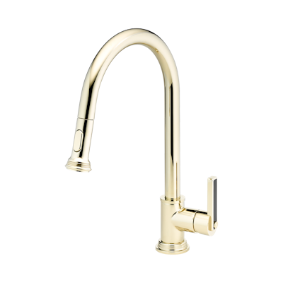 THG Paris West Coast Black Onyx Single Hole Pull Out Kitchen Faucet