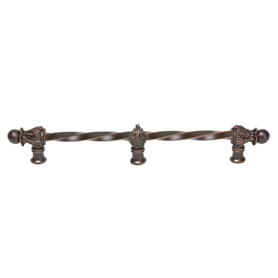 Carpe Diem Acanthus II Romanesque Style Long Pull and Center Brace - 1/2" Twist Bar by Carpe Diem