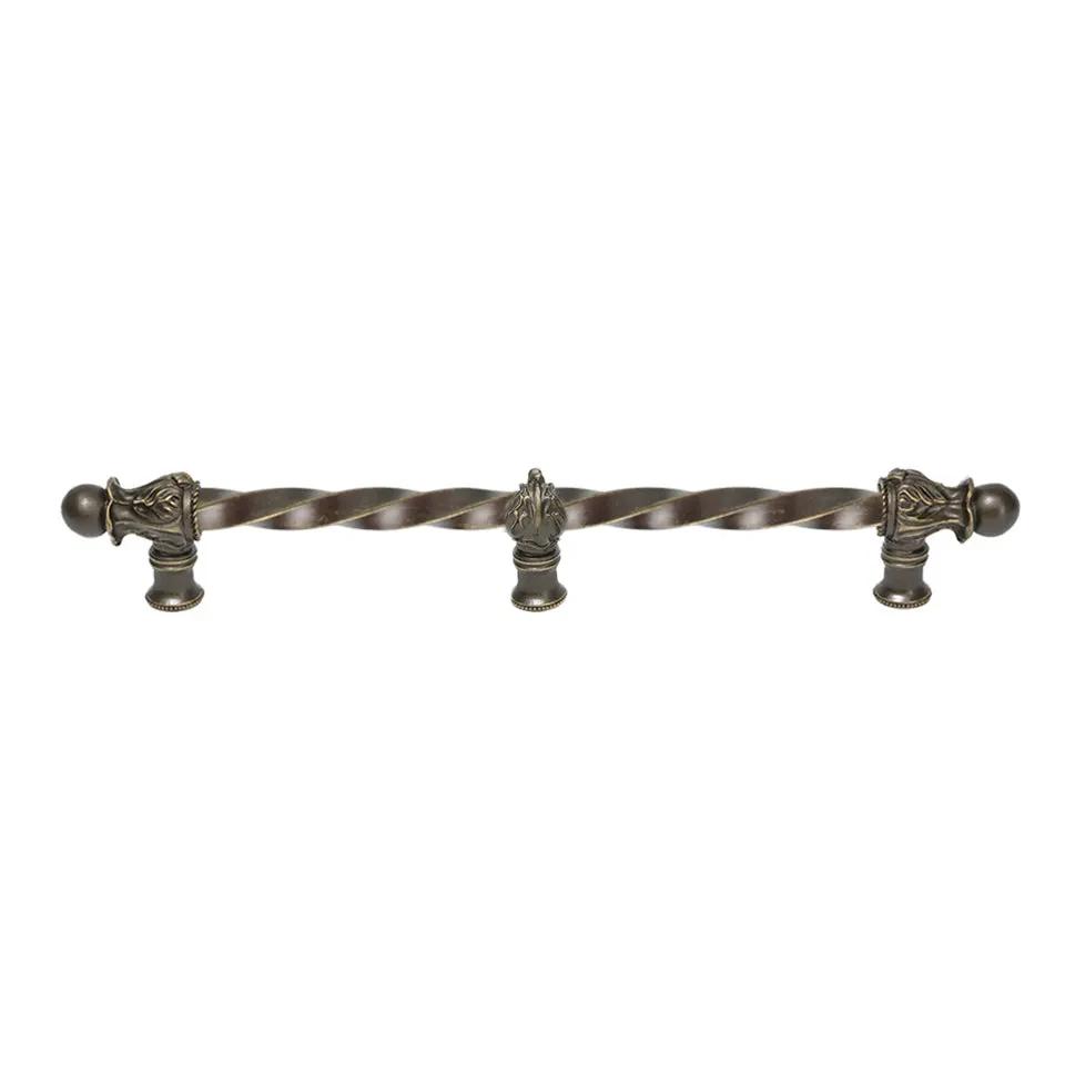 Carpe Diem Acanthus II Romanesque Style Long Pull and Center Brace - 1/2" Twist Bar by Carpe Diem