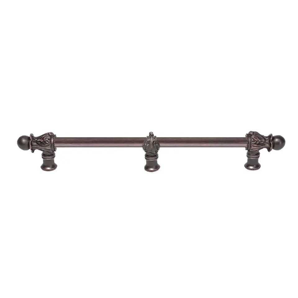 Carpe Diem Acanthus II Romanesque Style Long Pull and Center Brace - 1/2" Smooth Bar by Carpe Diem