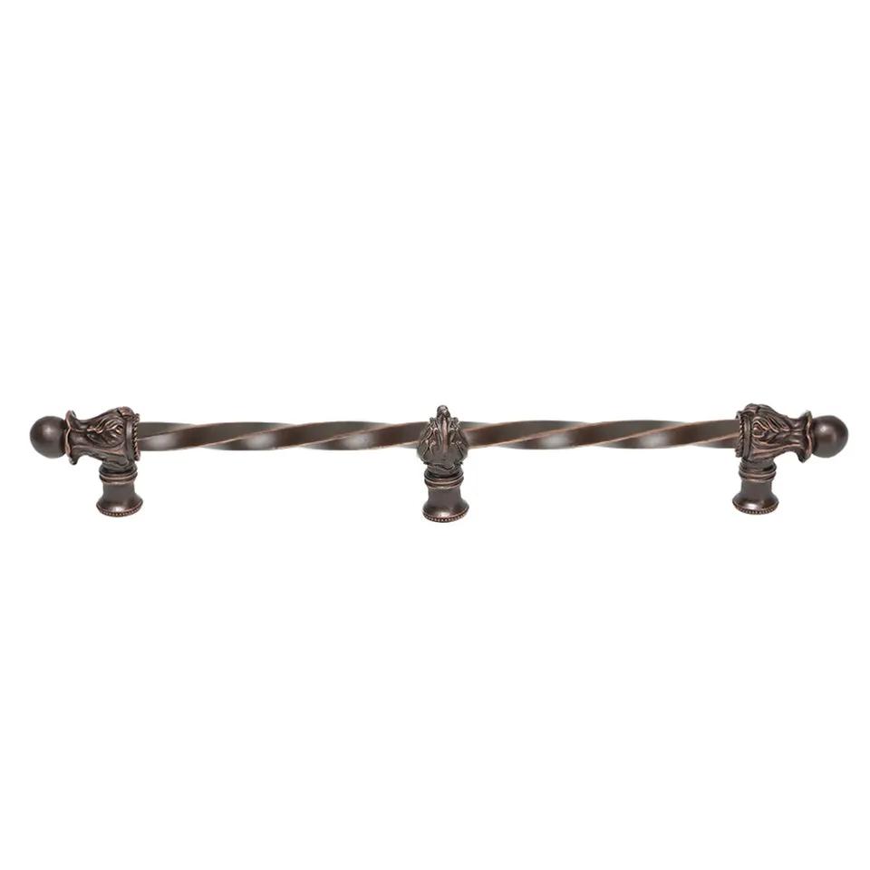 Carpe Diem Acanthus II Romanesque Style Long Pull and Center Brace - 1/2" Twist Bar by Carpe Diem