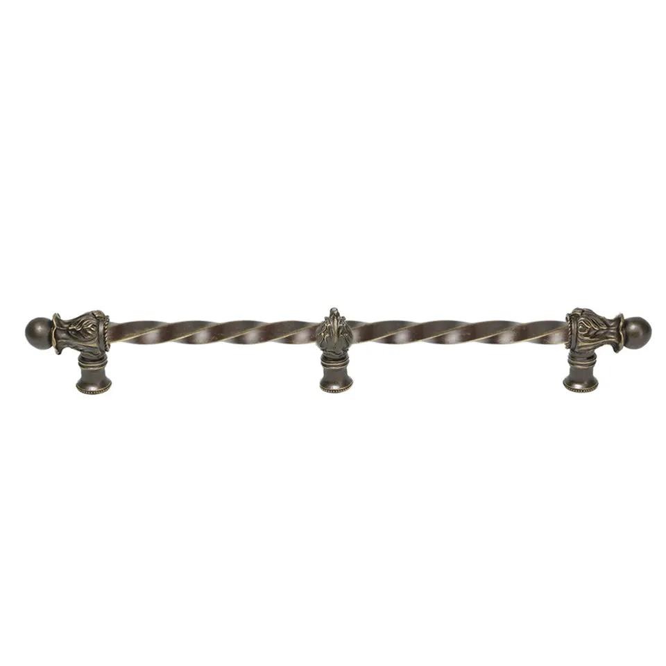Carpe Diem Acanthus II Romanesque Style Long Pull and Center Brace - 1/2" Twist Bar by Carpe Diem