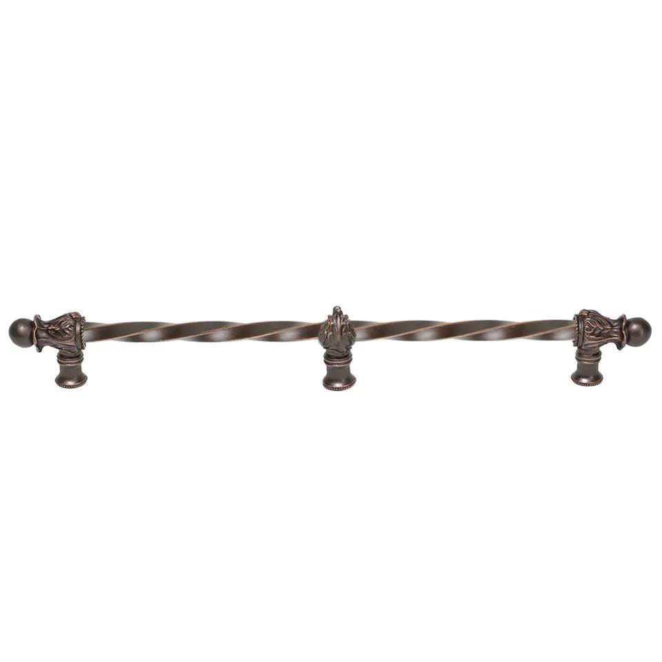 Carpe Diem Acanthus II Romanesque Style Long Pull and Center Brace - 1/2" Twist Bar by Carpe Diem
