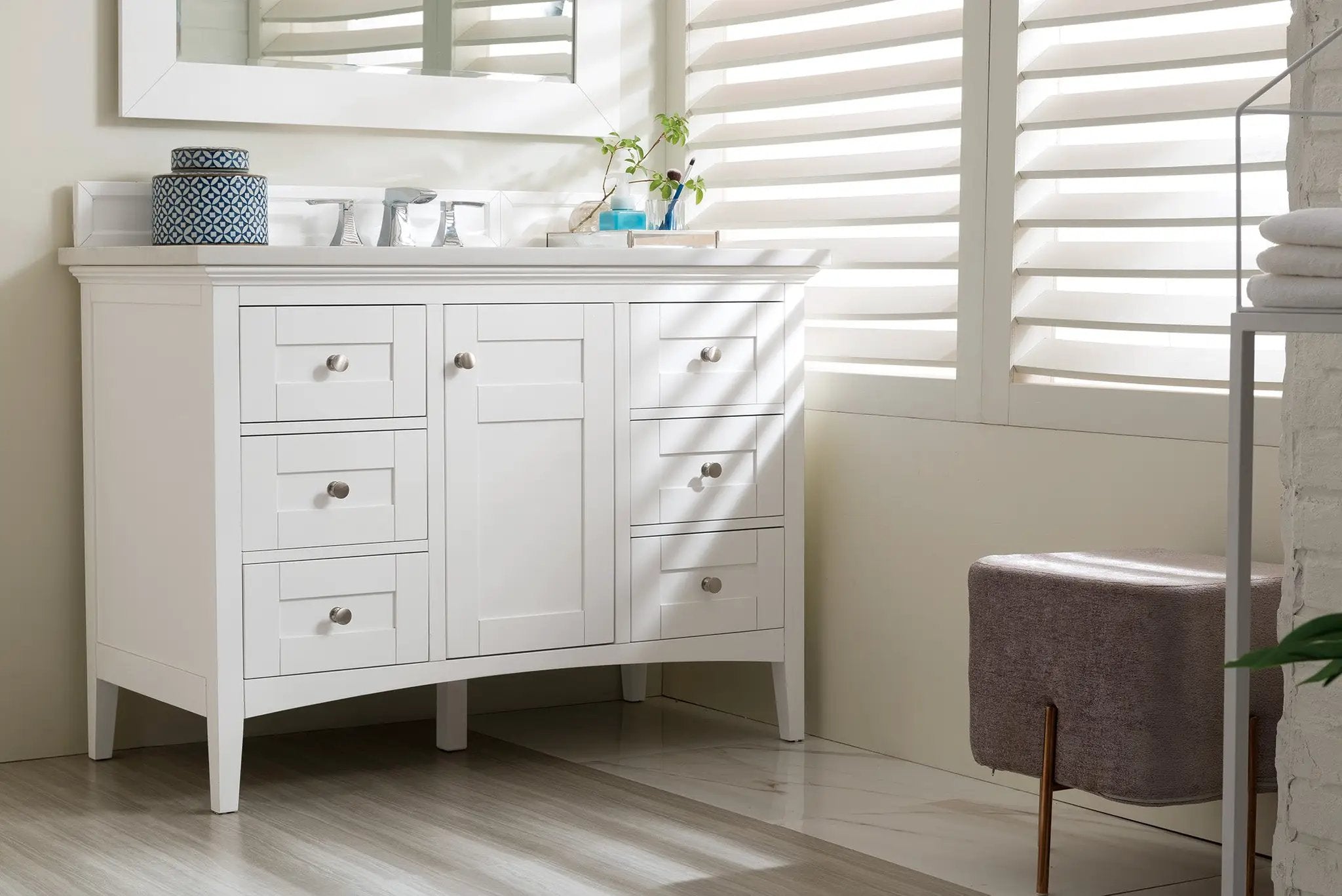 bright white vanity