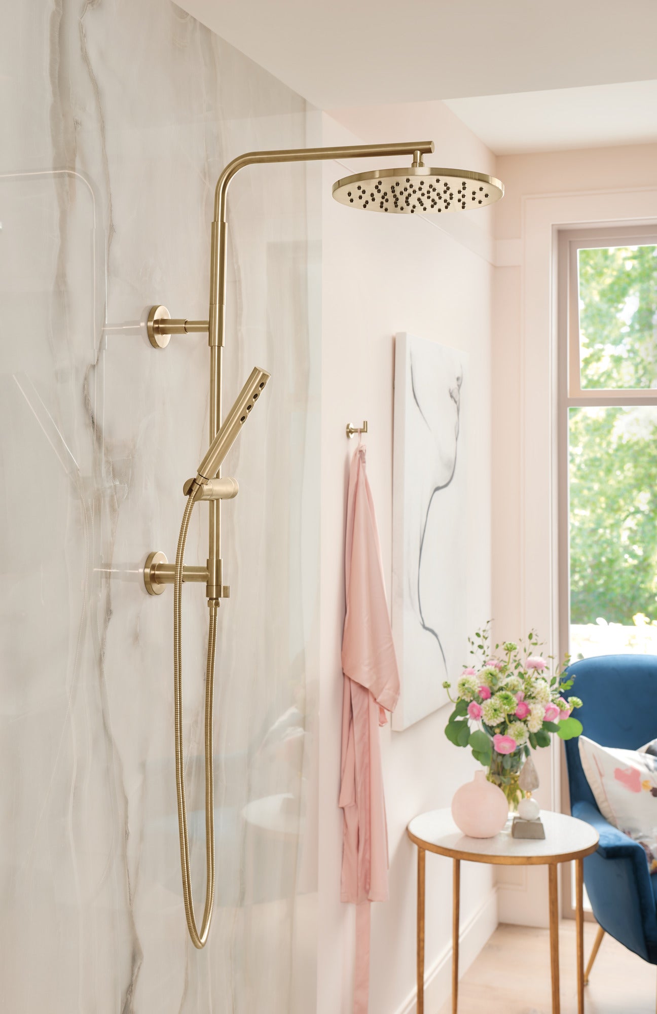 luxe gold shower column