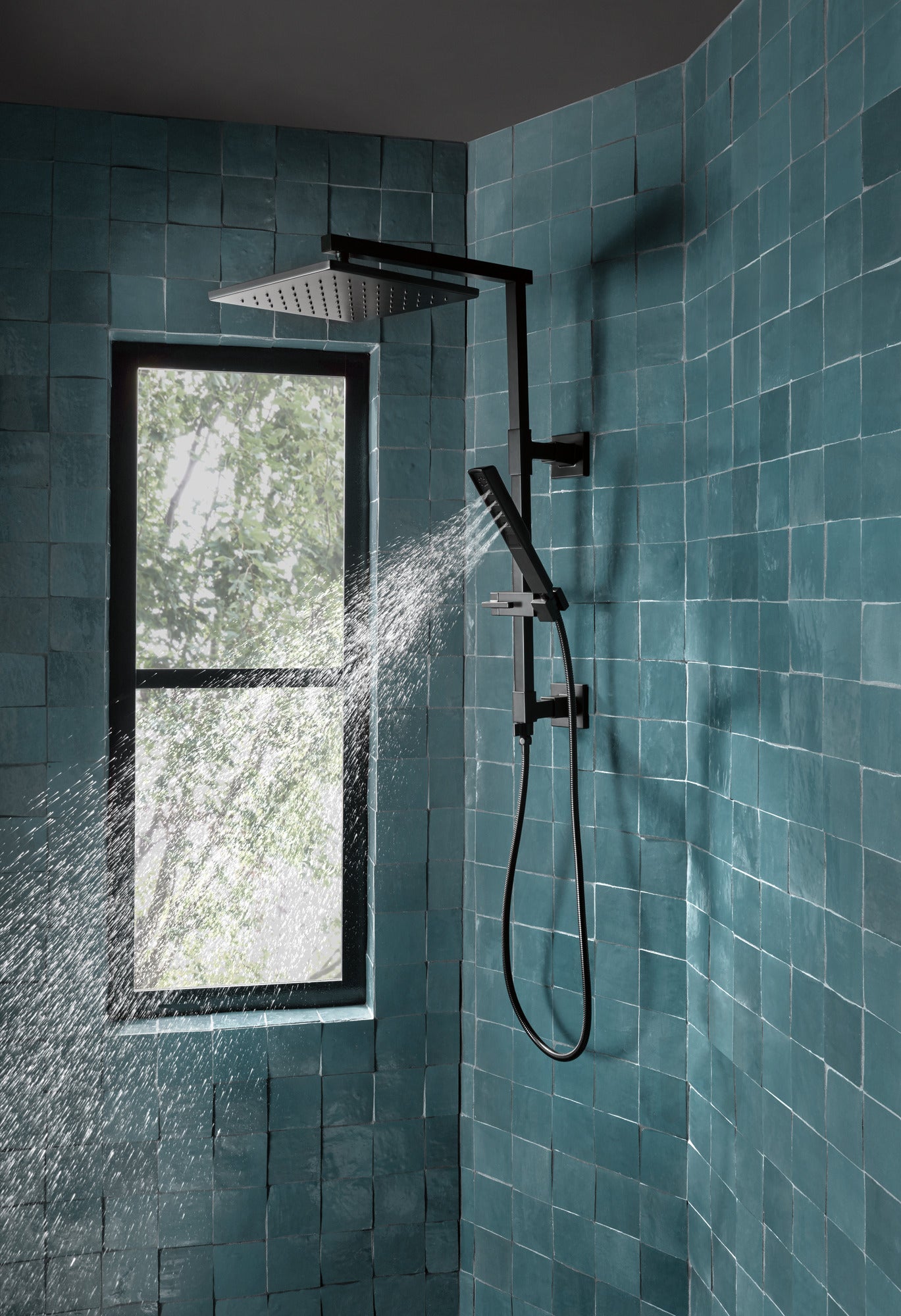 matte black shower head