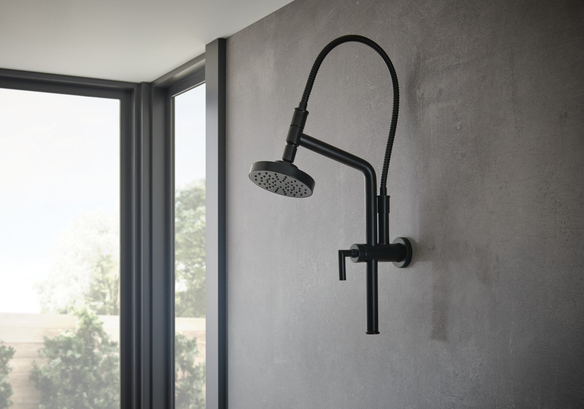 matte black shower head