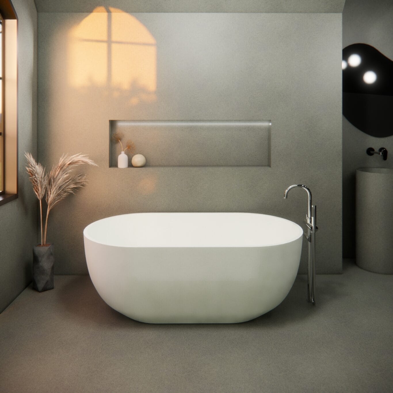 Balux Ola 62 Oval Concrete Freestanding Bathtub