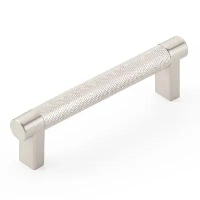 Emtek Select 4" CC Rectangular Stem and Knurled Bar Cabinet Pull by Emtek