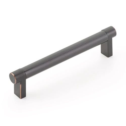 Emtek Select 5" CC Rectangular Stem and Knurled Bar Cabinet Pull